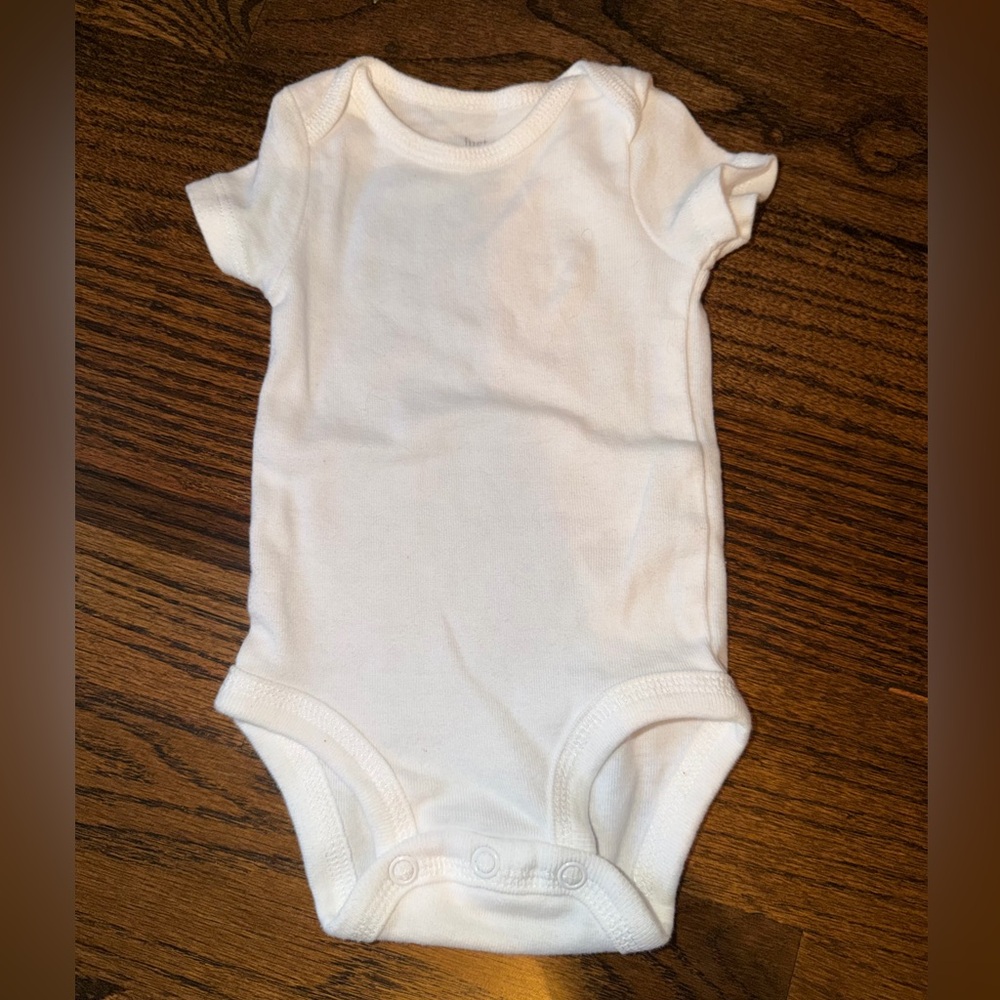 Soft White Newborn Baby Bodysuit